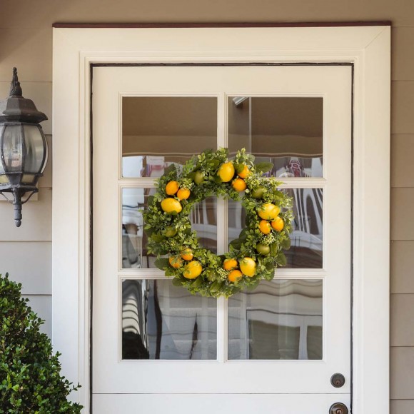 Glitzhome Glitzhome 22"D Artificial Greenery Lemon Wreath