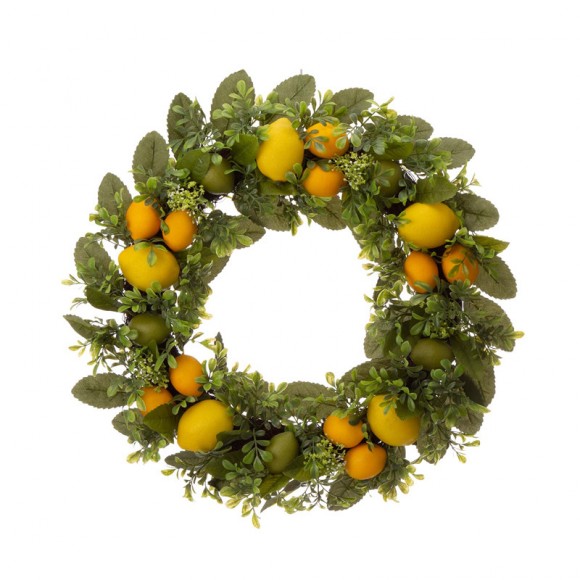 glitzhome Glitzhome 22"D Artificial Greenery Lemon Wreath