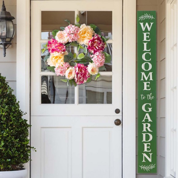 Glitzhome Glitzhome 22"D Artificial Peony And Hydrangea Wreath
