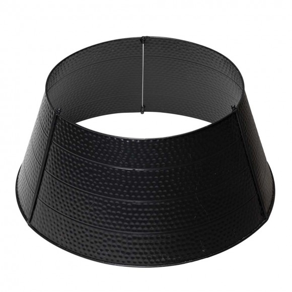 glitzhome Glitzhome 22"D Black Hammered Metal Tree Collar