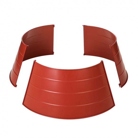 Glitzhome Glitzhome 22"D Christmas Painted Red Metal Tree Collar