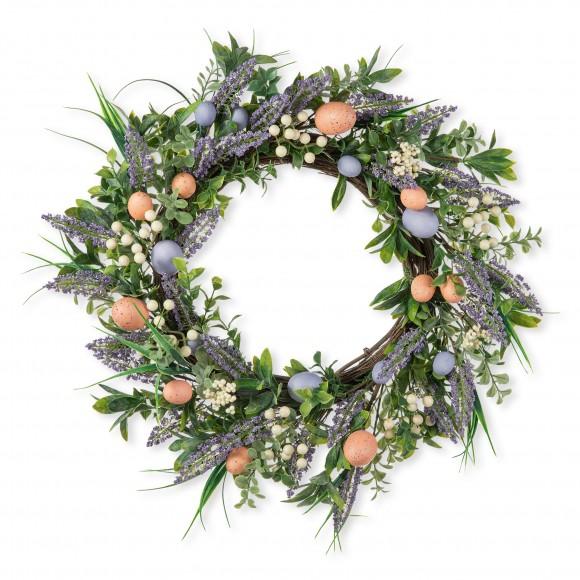 glitzhome Glitzhome 22"D Easter Eggs and Lavender Wreath
