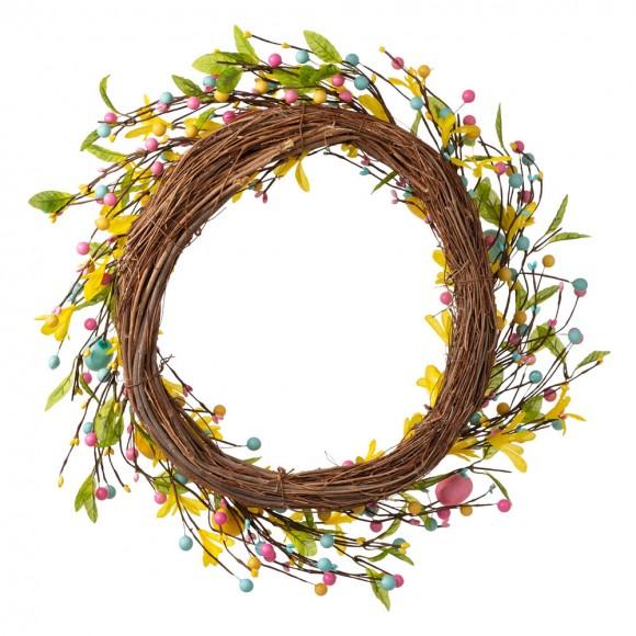 Glitzhome Glitzhome 22"D Easter Wreath With Multicolor Easter Eggs