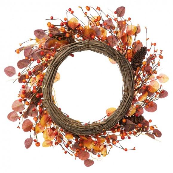 Glitzhome Glitzhome 22"D Fall Eucalyptus Berry Wreath