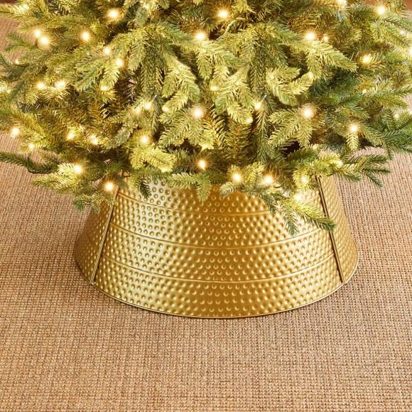 Glitzhome Glitzhome 22"D Gold Hammered Metal Tree Collar