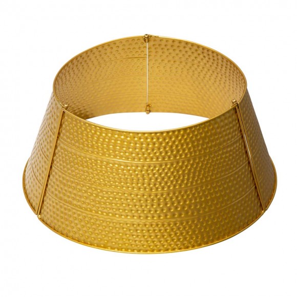glitzhome Glitzhome 22"D Gold Hammered Metal Tree Collar