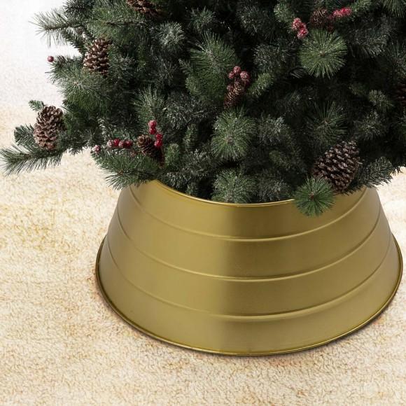 Glitzhome Glitzhome 22"D Painted Gold Metal Tree Collar