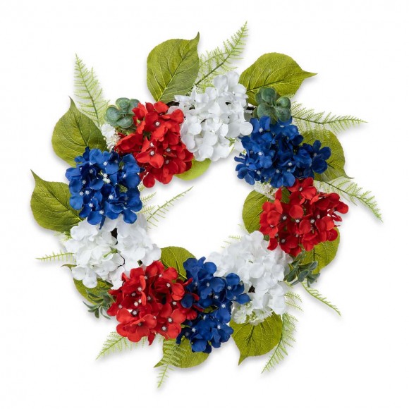 glitzhome Glitzhome 22''D Patriotic/Americana Hydrangea Wreath
