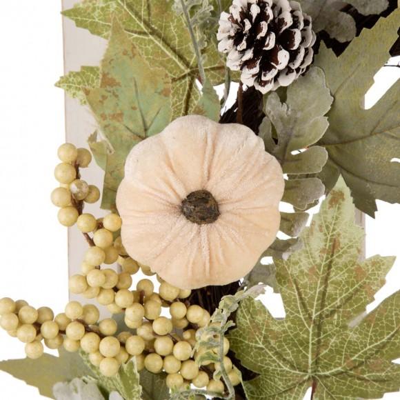 Glitzhome Glitzhome 22"D Pumpkin Wreath With 36"H Wooden Window Frame