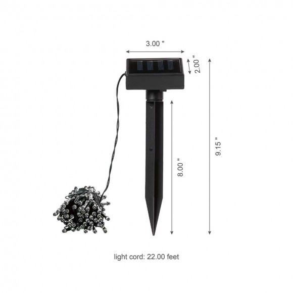 Glitzhome Glitzhome 22 Ft Solar String Light With 50 LEDs