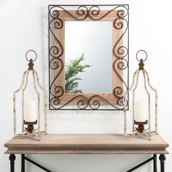 Glitzhome Glitzhome 22"H Large Farmhouse Rustic Metal Lantern Set Of 2