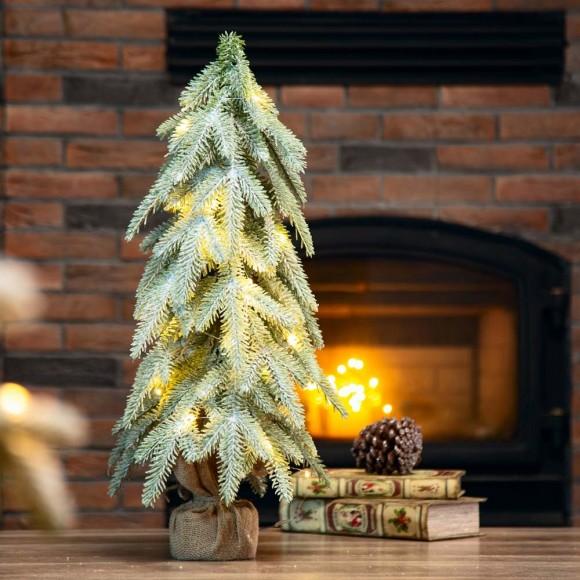 Glitzhome Glitzhome 22"H Lighted Frosted Artificial Table Tree
