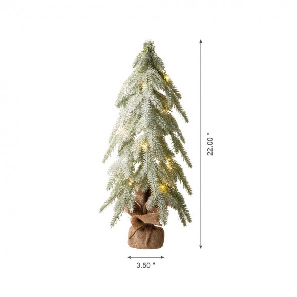 Glitzhome Glitzhome 22"H Lighted Frosted Artificial Table Tree