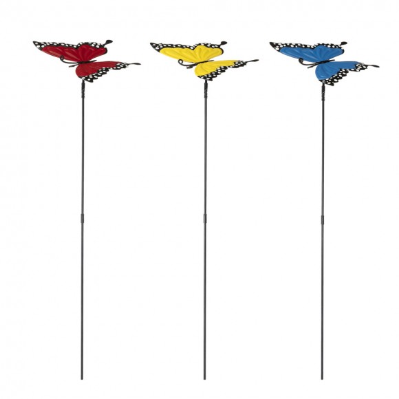 glitzhome Glitzhome 22"H Set of 3 Metal Butterfly Pick