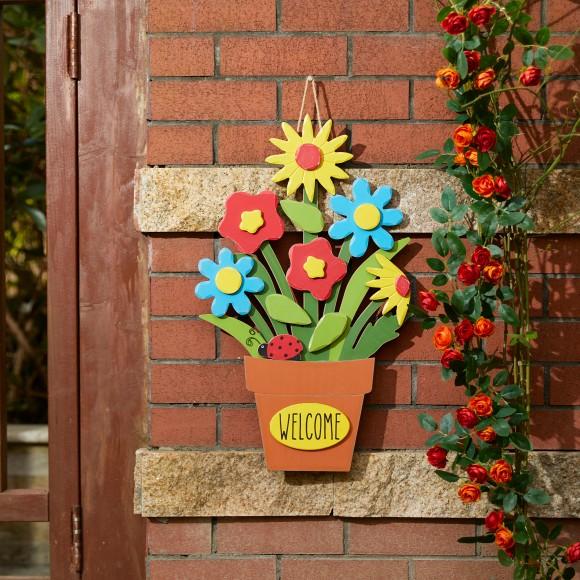 Glitzhome Glitzhome 22"H Wooden Blooming Flowers Wall Decor