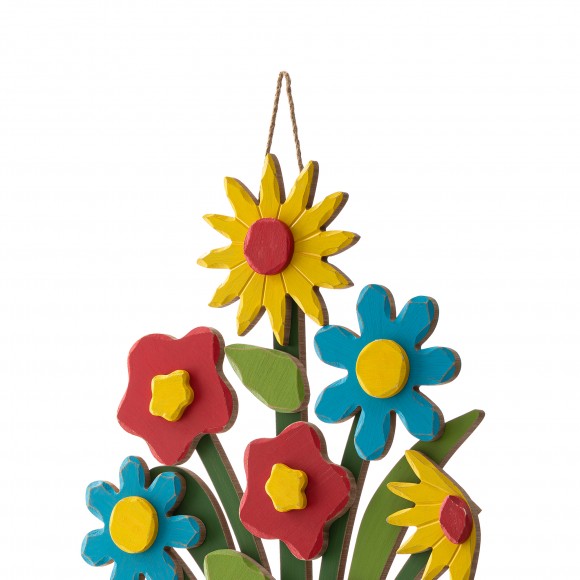 Glitzhome Glitzhome 22"H Wooden Blooming Flowers Wall Decor