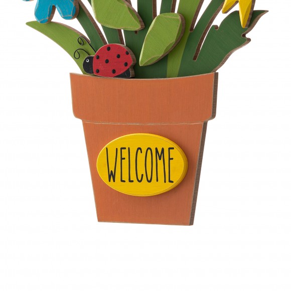 Glitzhome Glitzhome 22"H Wooden Blooming Flowers Wall Decor