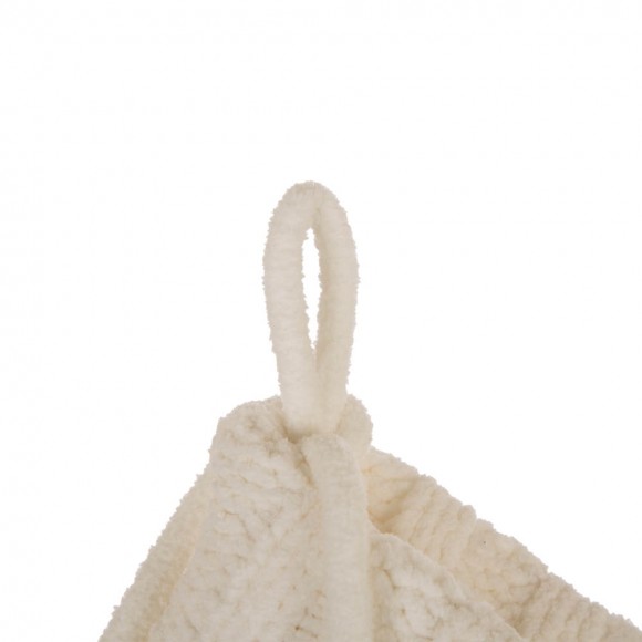 Glitzhome Glitzhome 22"L Knitted Polyester White Christmas Stocking With Red Trim & Pompom Set Of 2