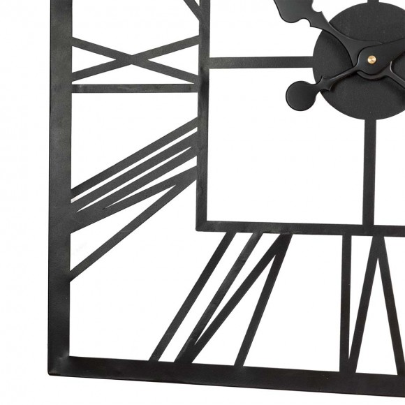 Glitzhome Glitzhome 23.00"L Black Metal Square Wall Clock