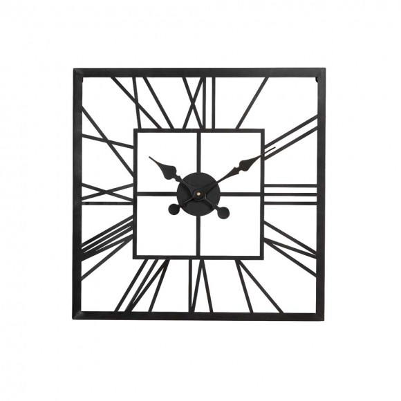 glitzhome Glitzhome 23.00"L Black Metal Square Wall Clock