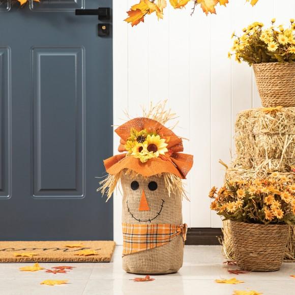 Glitzhome Glitzhome 23.25"H Fall Linen Scarecrow Doorstop Porch Decor