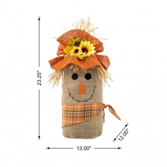 Glitzhome Glitzhome 23.25"H Fall Linen Scarecrow Doorstop Porch Decor