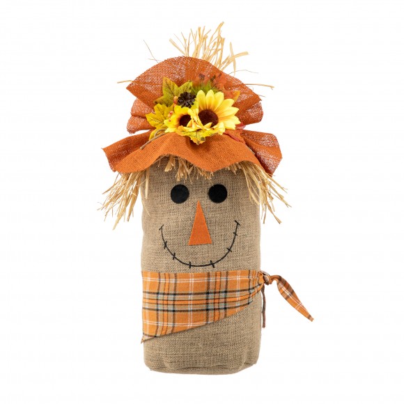 glitzhome Glitzhome 23.25"H Fall Linen Scarecrow Doorstop Porch Decor