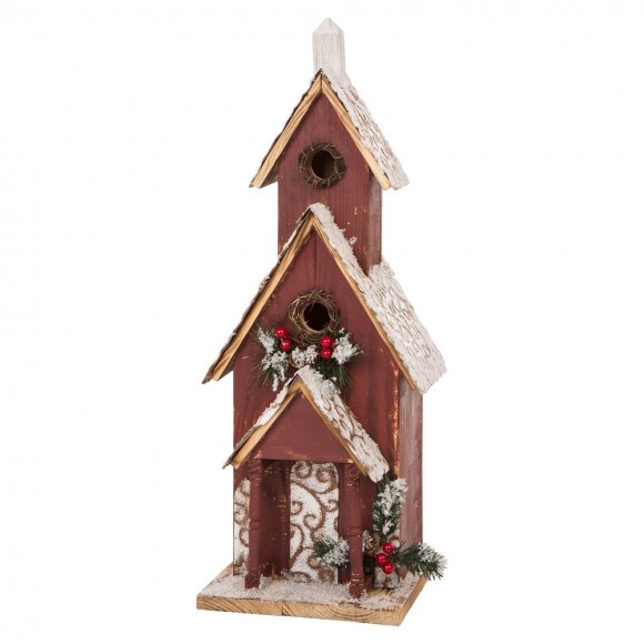 glitzhome Glitzhome 23.43"H Oversized Wooden Church Birdhouse