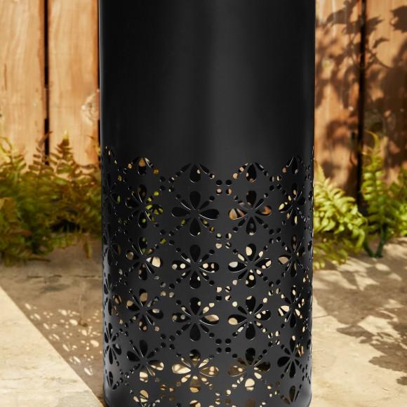 Glitzhome Glitzhome 23.5"H Metal Cutout Pattern Outdoor Fountain With Pump And LED Light (KD)