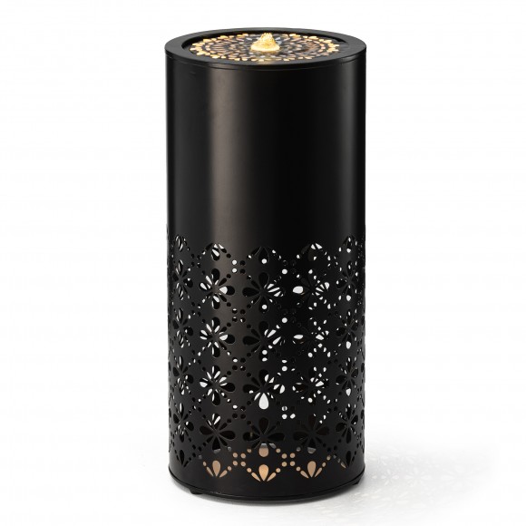 glitzhome Glitzhome 23.5"H Metal Cutout Pattern Outdoor Fountain with Pump and LED Light (KD)