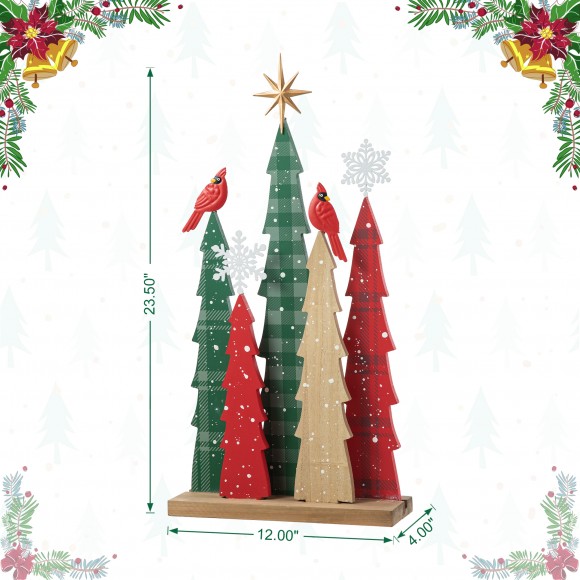 Glitzhome Glitzhome 23.5"H Wooden Christmas Tree Table Decor(KD)