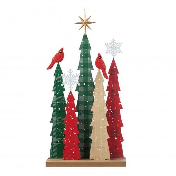 Glitzhome Glitzhome 23.5"H Wooden Christmas Tree Table Decor(KD)