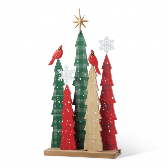 glitzhome Glitzhome 23.5"H Wooden Christmas Tree Table Decor(KD)