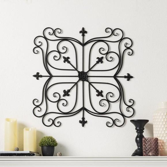 Glitzhome Glitzhome 23.5"L Traditional Iron Scroll Garden Wall Décor