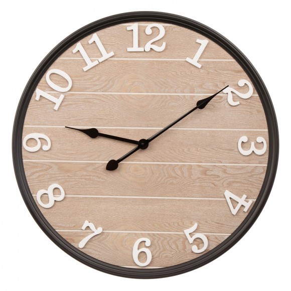 glitzhome Glitzhome 23.60"D Farmhouse Metal Wooden Round Wall Clock