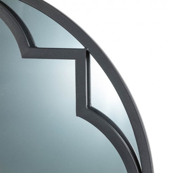 Glitzhome Glitzhome 23.62"D Black Metal Framed Round Wall Mirror