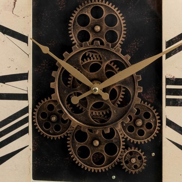 Glitzhome Glitzhome 23.75"H Vintage Rectangle Gear Clock With Tempered Glass