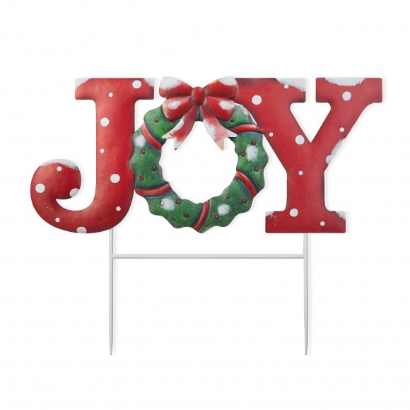 glitzhome Glitzhome 23.75"L Metal Christmas "JOY" Yard Stake(KD)