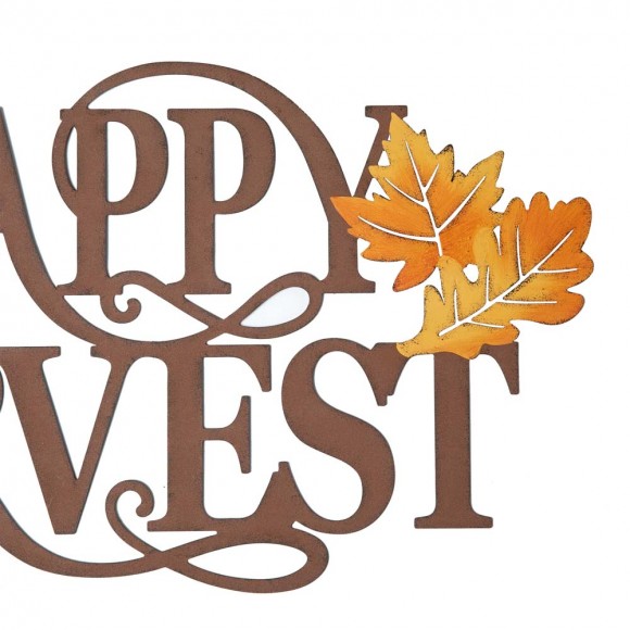 Glitzhome Glitzhome 23.75"L Metal "HAPPY HARVEST" Wall Decor