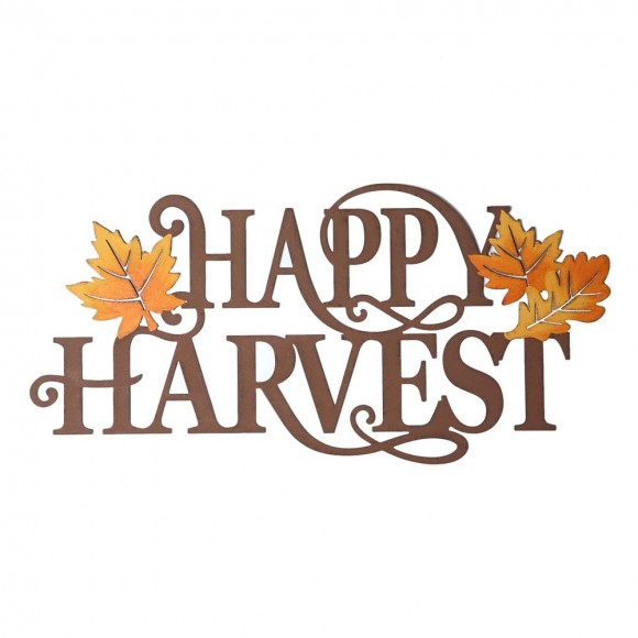 glitzhome Glitzhome 23.75"L Metal "HAPPY HARVEST" Wall Decor