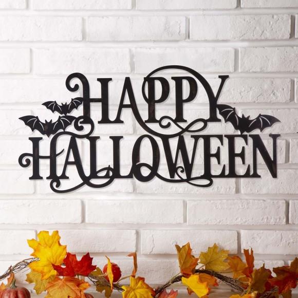 Glitzhome Glitzhome 23.94"L Metal "HAPPY HALLOWEEN" Wall Sign