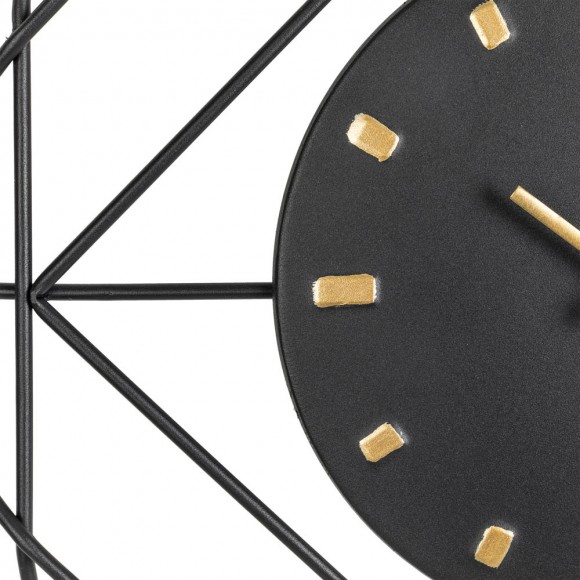 Glitzhome Glitzhome 24.02"D Modern Metal Black & Golden Octagon Design Wall Clock