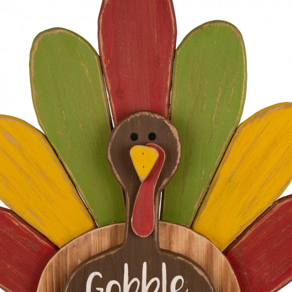Glitzhome Glitzhome 24.33"H Thanksgiving Wooden Turkey Standing Decor (KD)