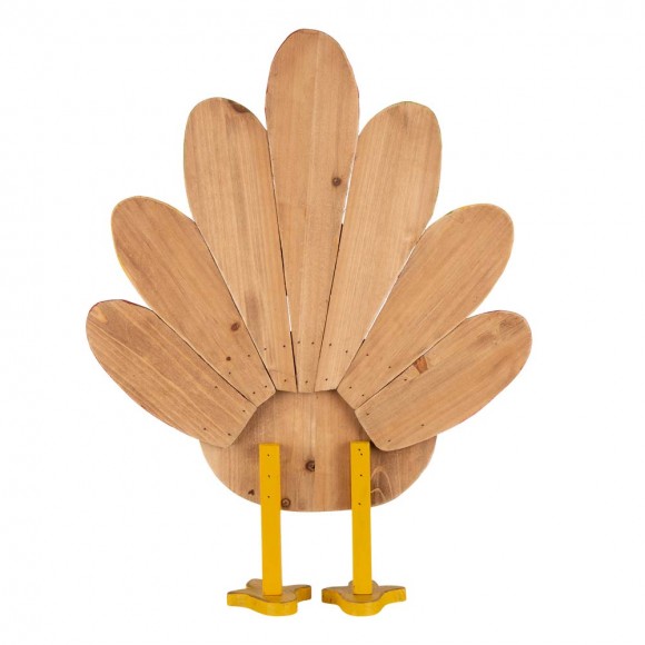 Glitzhome Glitzhome 24.33"H Thanksgiving Wooden Turkey Standing Decor (KD)
