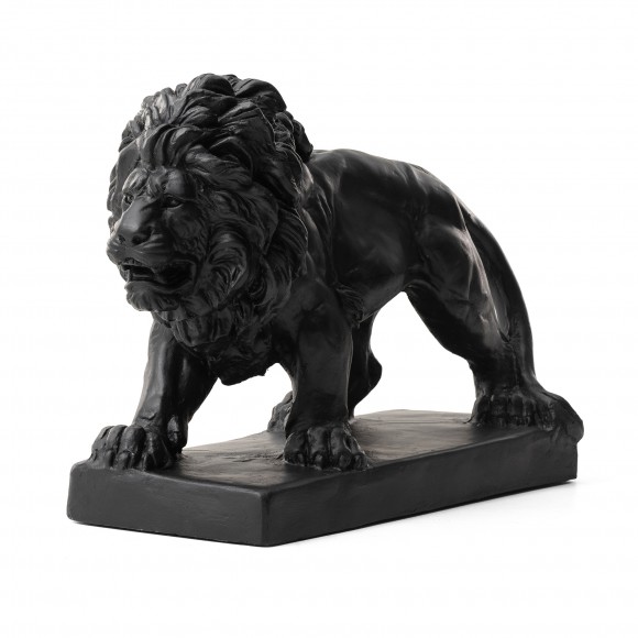 glitzhome Glitzhome 24.5"L MGO Black Walking Lion Garden Statue