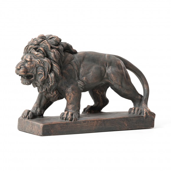 glitzhome Glitzhome 24.5"L MGO Bronze Walking Lion Garden Statue