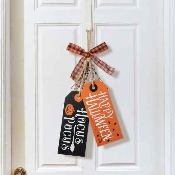 Glitzhome Glitzhome 24.75"H Halloween Wooden Doorknob Hanging Decor