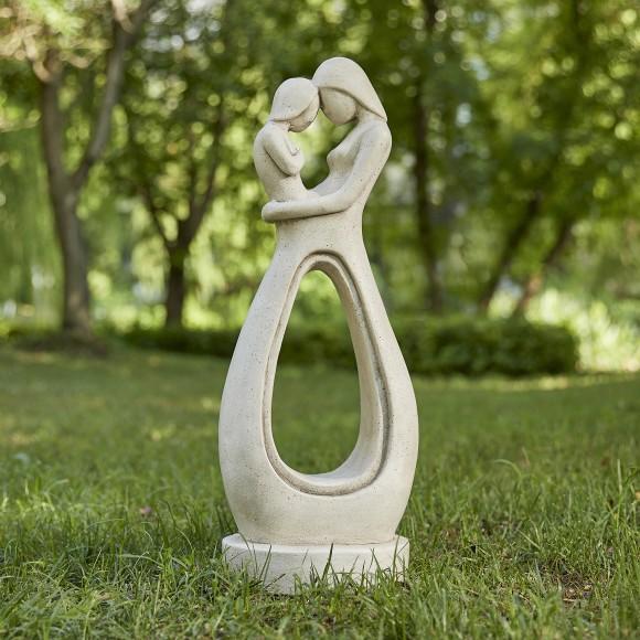 Glitzhome Glitzhome 24.75"H MGO Modern Abstract Sculpture Hugging Mommy And Baby Garden Statue