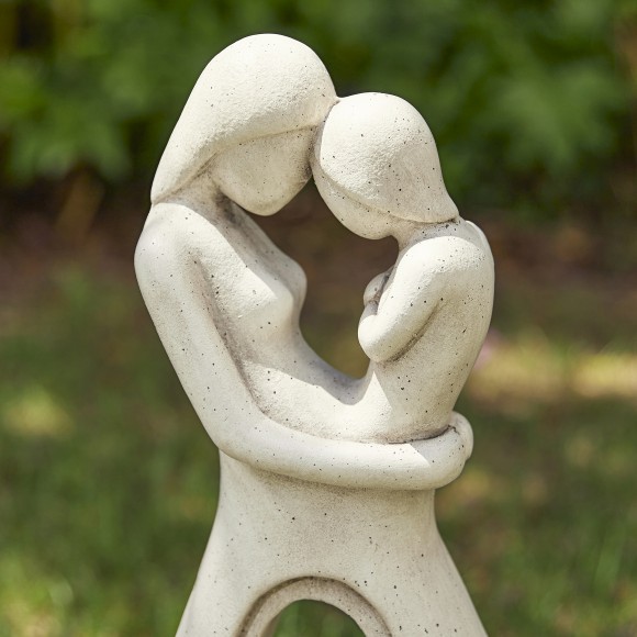 Glitzhome Glitzhome 24.75"H MGO Modern Abstract Sculpture Hugging Mommy And Baby Garden Statue