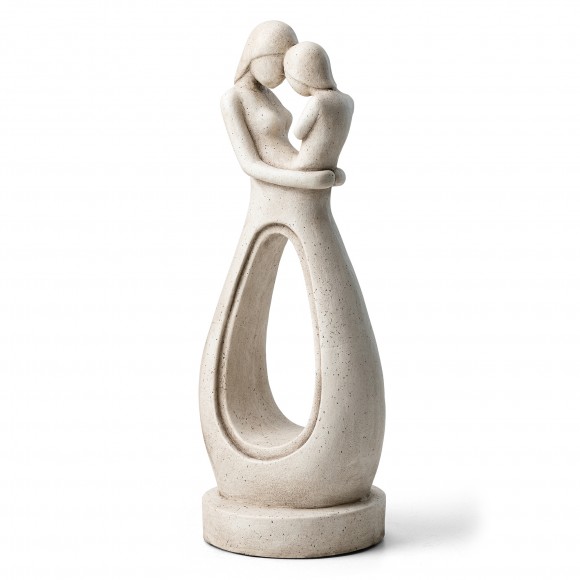 glitzhome Glitzhome 24.75"H MGO Modern Abstract Sculpture Hugging Mommy and Baby Garden Statue